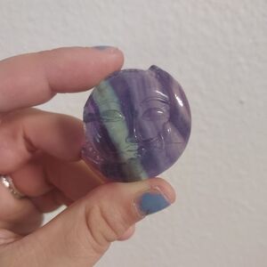 Fluorite Carved Moon Face